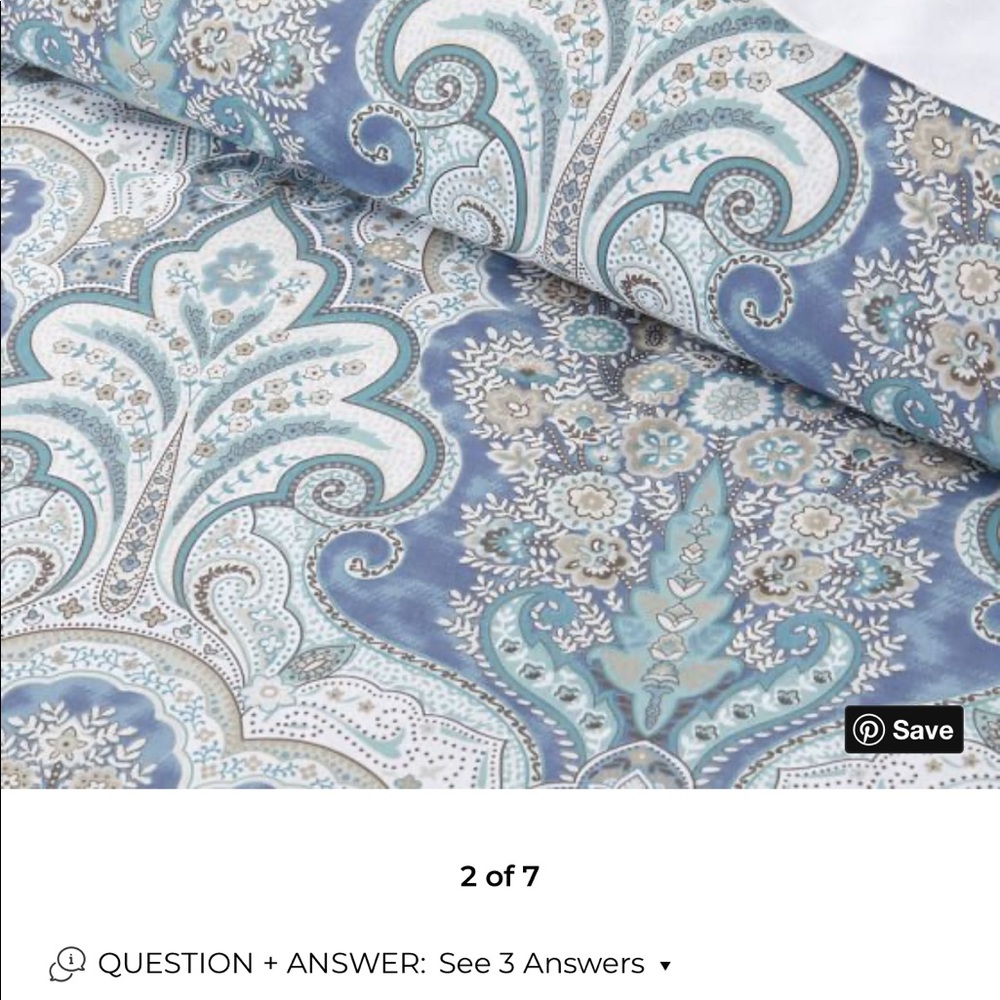 Pottery Barn Jordana Paisley Duvet/Shams EUC